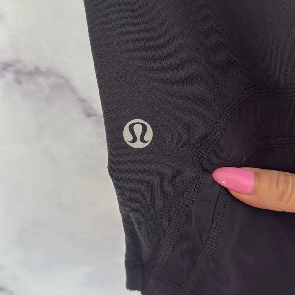 LULULEMON Run Inspire Crop II Block-It Pocket Black Size 2